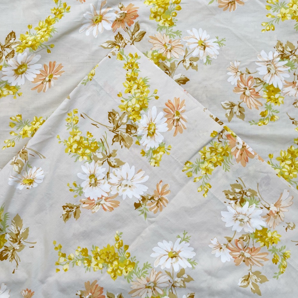 Springmaid Floral Pillowcase Standard Cotton Percale 70s‎ 80s Boho Cottagecore